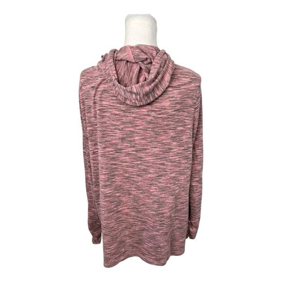 Vintage American Blues Hoodie Sweatshirt Plus XXL Pink Heathered Tie Front - Picture 6 of 12